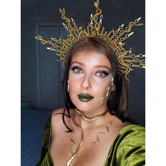 Gold Snake Headband Medusa Headpiece for Costume Cosplay Carnival Party main image 4